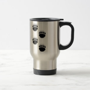 Caneca Térmica Impressões de pata de urso preto
