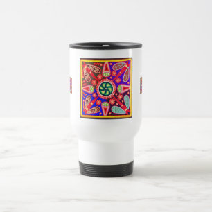 Caneca Térmica Indígenas Huichol - Cores Brilhantes