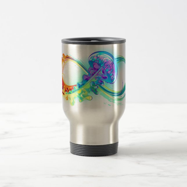 Caneca Térmica Infinidade com água-vivas do Arco-Íris (Centro)
