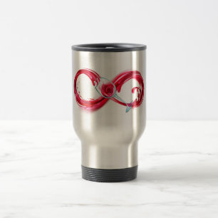 Caneca Térmica Infinidade com vinho tinto