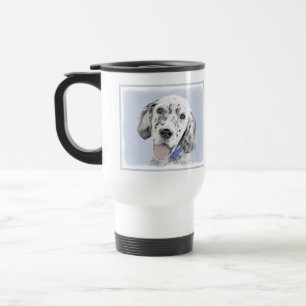 Caneca Térmica Inglês Setter Blue Belton pintando arte canina