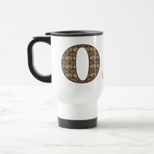 Caneca Térmica Iniciais do Monograma O Floral Vintage Personaliza