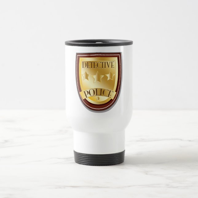 Caneca Térmica Insígnia de Detetive da Polícia (Centro)