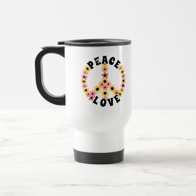 Caneca Térmica International Day of Peace Love Flower (Esquerda)