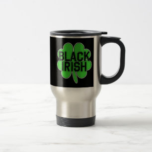 Caneca Térmica Irlandês preto com o trevo grande para o Dia de