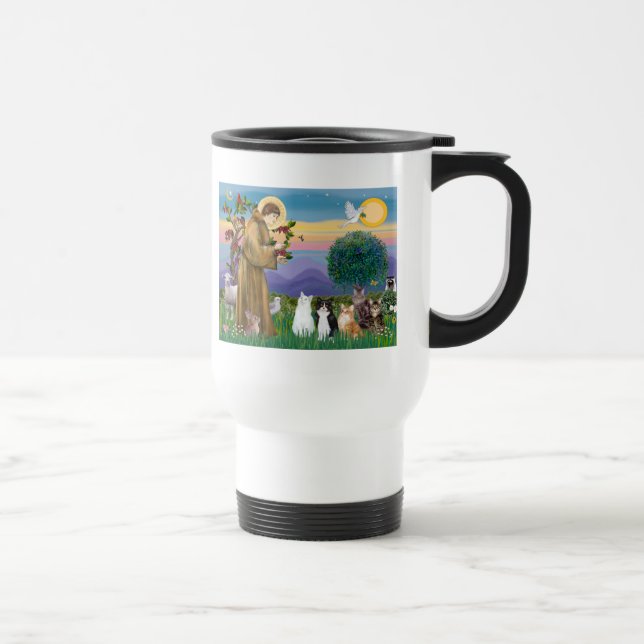 Caneca Térmica Irmã Frances abençoando 5 gatos (Direita)