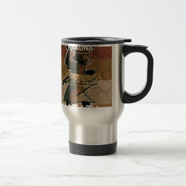 Caneca Térmica Jambo Habari Hakuna Matata. (Direita)