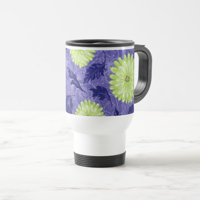 Caneca Térmica Jardim Daisy da Meia-Noite (Frente Esquerda)