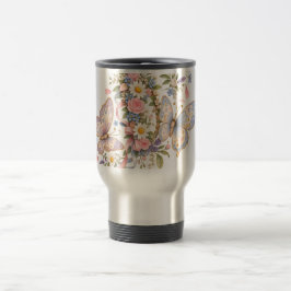 Caneca Térmica Jardim de Aniversário Borboleta Pastel