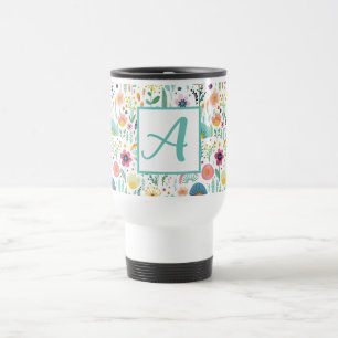 Caneca Térmica Jardim de Flor Whimsso em Lã Branca