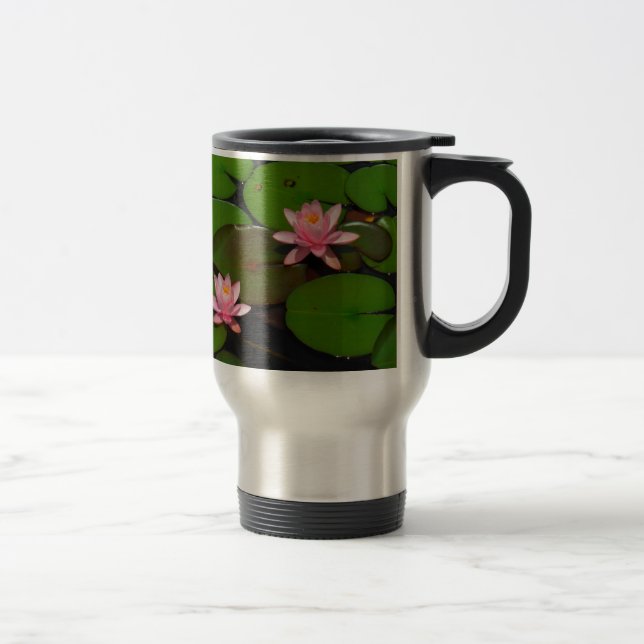 Caneca Térmica Jardim de flores de lírios, de lágrimas, de lótus  (Direita)