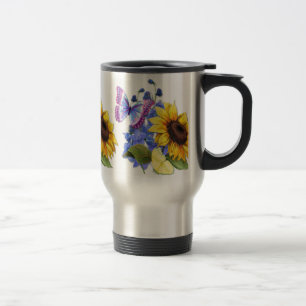 Caneca Térmica Jardim de Girassol da Borboleta