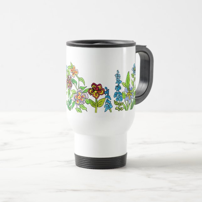 Caneca Térmica Jardim Flor (Frente Esquerda)