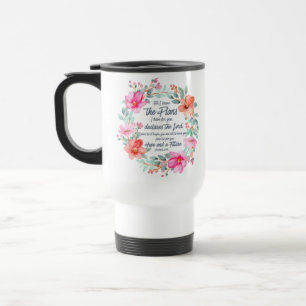 Caneca Térmica Jeremiah 29:11 Porque eu conheço os Planos Rosa Fl