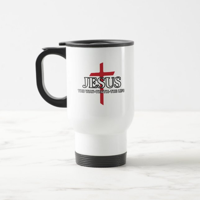 Caneca Térmica Jesus O Caminho A Verdade A Vida Fé Cristã (Esquerda)