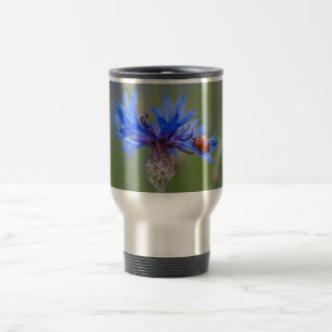 Caneca Térmica Joaninha numa centáurea azul