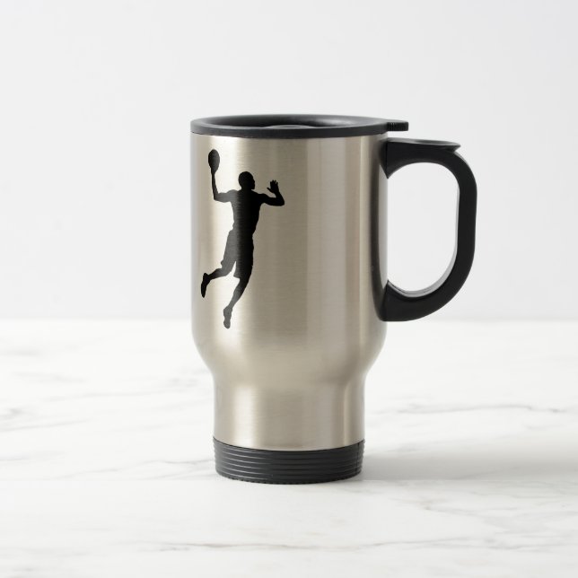 Caneca Térmica Jogador de basquete de pop Art Silhouket (Direita)