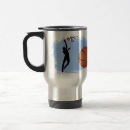 Caneca Térmica Jogador de Basquete Masculino e Bola personalizam