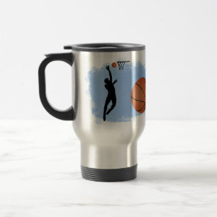 Caneca Térmica Jogador de Basquete Masculino e Bola personalizam