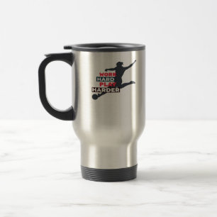Caneca Térmica Jogador De Futebol Do Duro De Trabalho, Jogador De