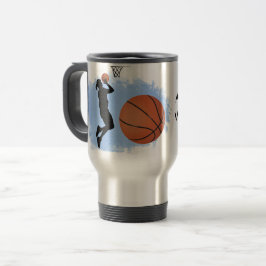 Caneca Térmica Jogadora de basquete feminina Prestes a afundar a 