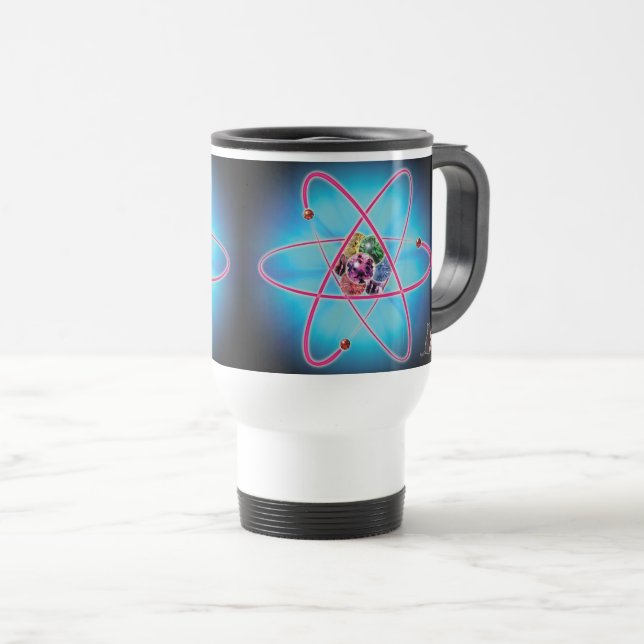 Caneca Térmica Joias Atômicas (Frente Esquerda)