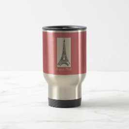 Caneca Térmica Joyeux Noel French Christmas Pink Eiffel Tower Mug