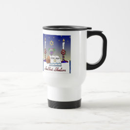Caneca Térmica Judaica Shabbat Shalom Art Impressão