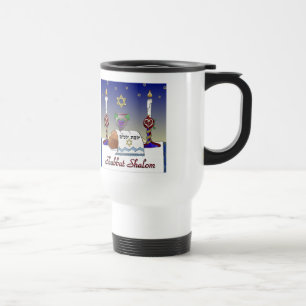 Caneca Térmica Judaica Shabbat Shalom Art Impressão