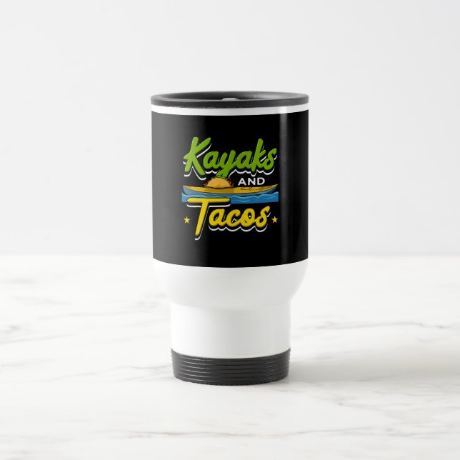 Caneca Térmica Kayaking - Kayaks e Tacos Engraçado Kayaking (Centro)