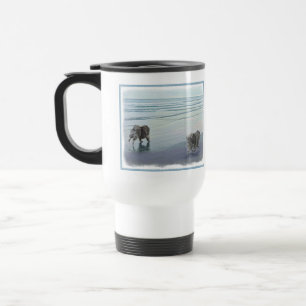 Caneca Térmica Keeshonds at the Seashore Painting Dog Art