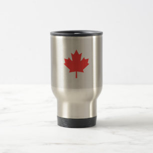 Caneca Térmica Knit Style Maple Leaf Knitting Motif