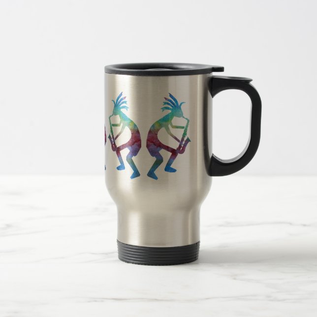Caneca Térmica Kokopelli joga o saxofone (Direita)