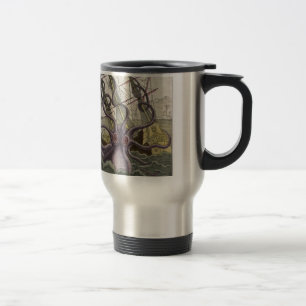 Caneca Térmica Kraken/polvo Eatting um navio de pirata, cor