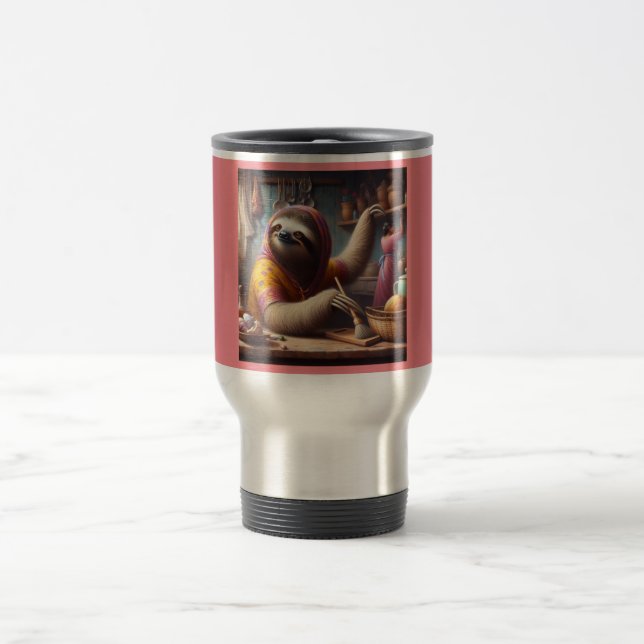 Caneca Térmica Lã Limpando uma cozinha (Centro)