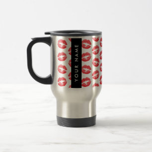Caneca Térmica Lábios Vermelhos, Beijo, Batom, Seu Nome, Personal