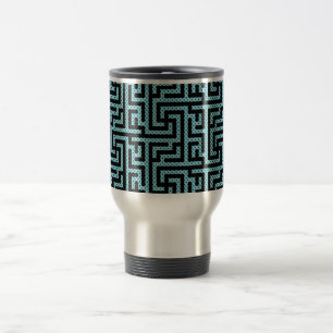 Caneca Térmica Labirinto Azul e Preto
