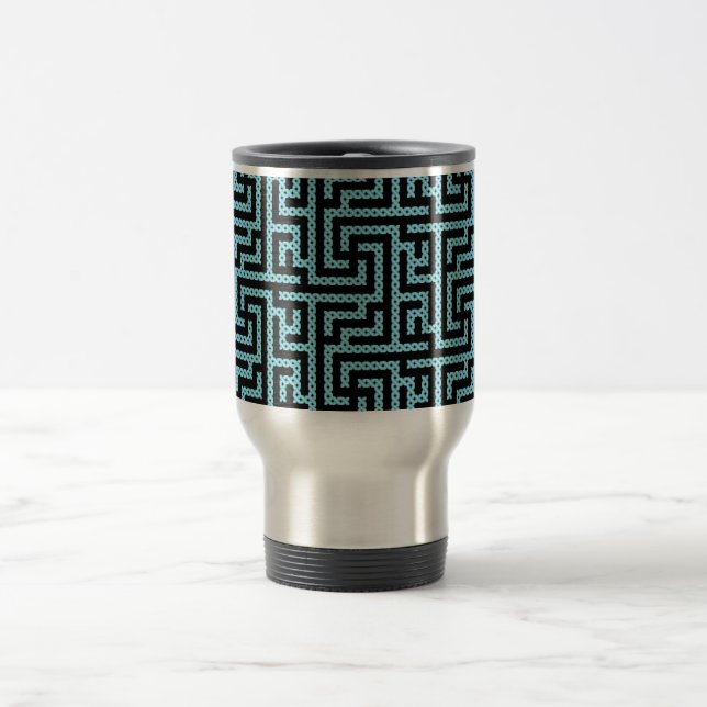 Caneca Térmica Labirinto Azul e Preto (Centro)