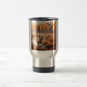 Caneca Térmica Labrador/cão na caça ao pato no outono