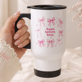 Caneca Térmica Laços Engraçados Antes dos Bros Presente Fofo Rosa