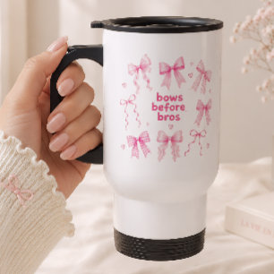 Caneca Térmica Laços Engraçados Antes dos Bros Presente Fofo Rosa