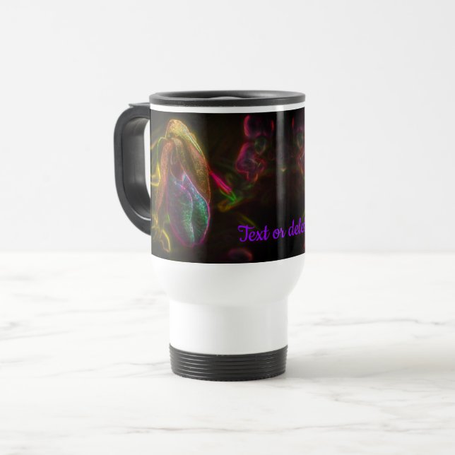 Caneca Térmica Lady Slipper Flower Art Personalizada (Frente Esquerda)