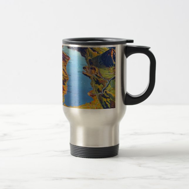 Caneca Térmica Lago Vintage de Thun Suiça (Direita)