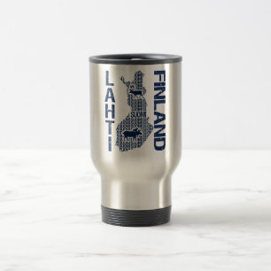 Caneca Térmica Lâmpada MAPA FINLÂNDIA - Lahti - escolher estilo, 