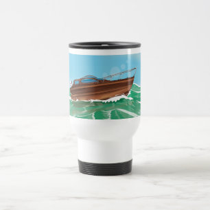 Caneca Térmica Lancha de madeira clássica