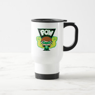 Caneca Térmica Lanterna Verde Chibi Formando Punhos Gigantes
