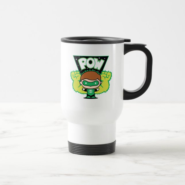 Caneca Térmica Lanterna Verde Chibi Formando Punhos Gigantes (Direita)