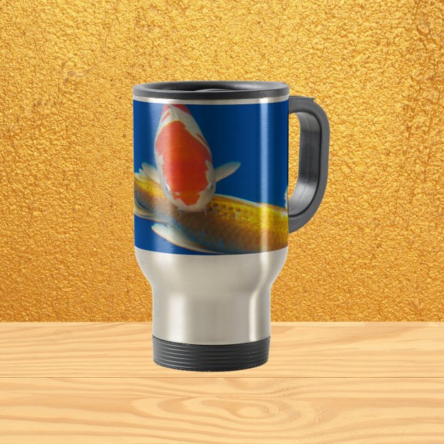 Caneca Térmica Laranja Colorida e Koi Branco (In Situ)