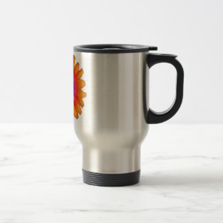 Caneca Térmica laranja da margarida de flower power