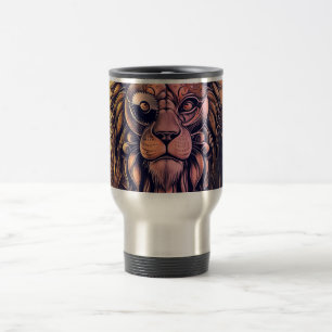 Caneca Térmica Leão Russo de Gradação de Cor Steampunk